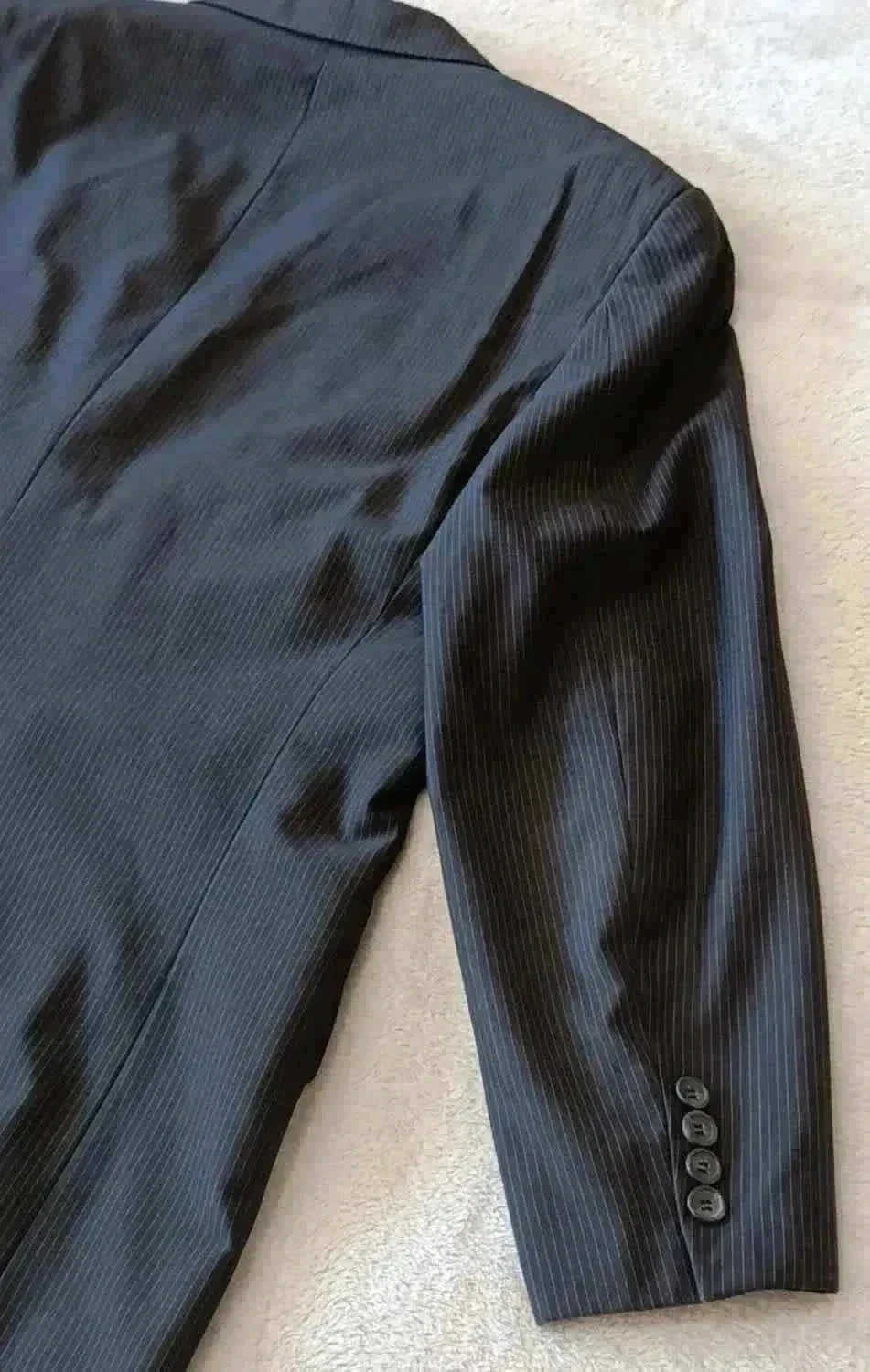 Traje preto listrado branco jaqueta 52 calça 44 – photo 14